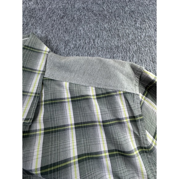 Kenneth Cole Reaction Shirt Mens XLarge Green Plaid Button Up Long Sleeve Cotton - Picture 14 of 15